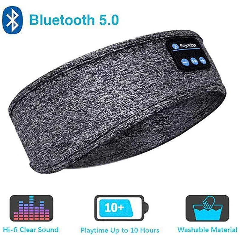 Bluetooth5.0 Sleeping Earphones HiFi Stereo Sports Headband Elastic Wireless Headphones Music Eye Mask Bluetooth Headset 2024