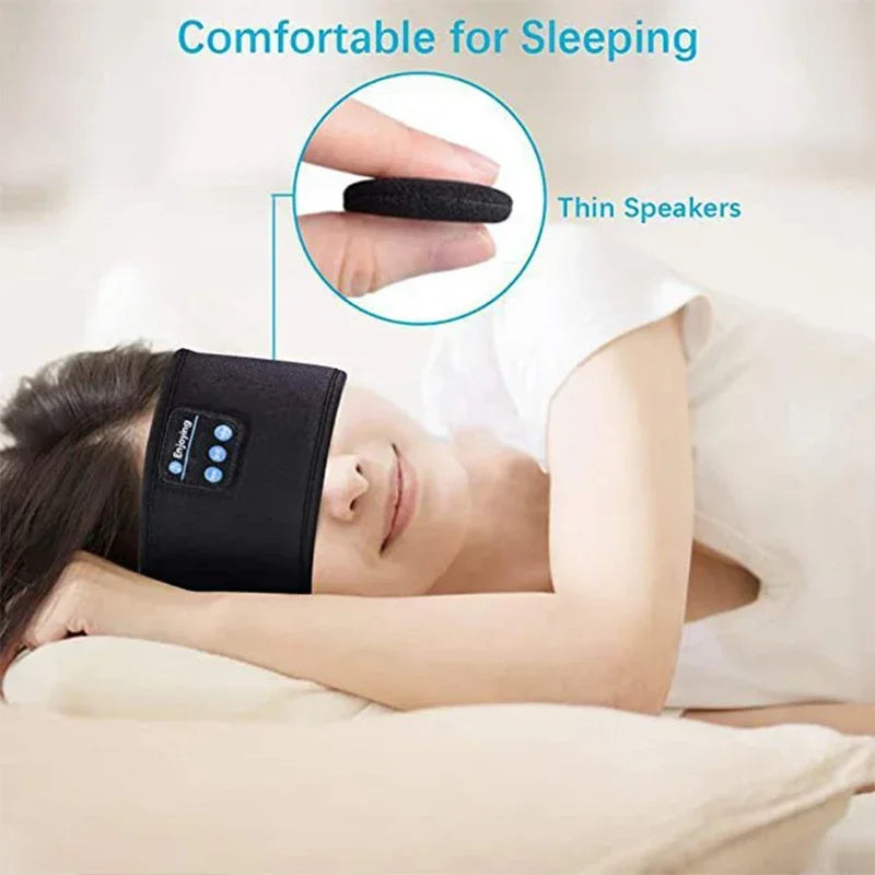 Bluetooth5.0 Sleeping Earphones HiFi Stereo Sports Headband Elastic Wireless Headphones Music Eye Mask Bluetooth Headset 2024