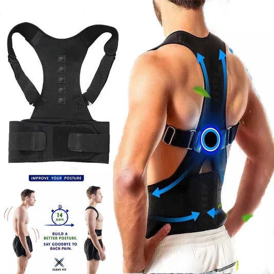 New Back Waist Posture Corrector Adjustable Belt Lumbar Brace Spine Support Adults Vest Trainer Comfortable Relieve Back Pain