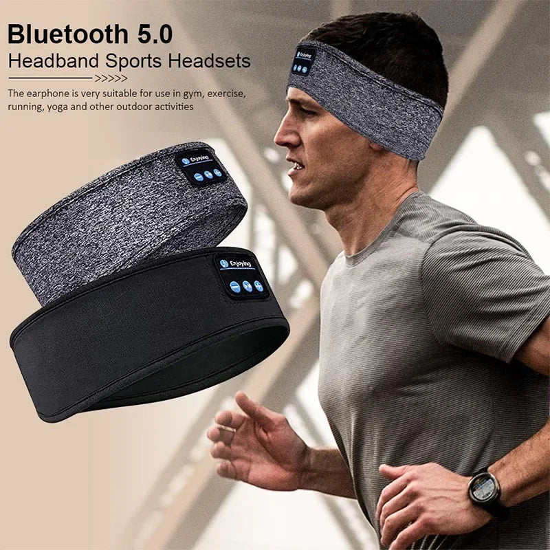 Bluetooth5.0 Sleeping Earphones HiFi Stereo Sports Headband Elastic Wireless Headphones Music Eye Mask Bluetooth Headset 2024